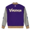 Minnesota vikings purple grey full snap wool varsity jacket
