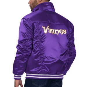 Minnesota vikings silver tab trucker satin varsity jacket purple 1 1