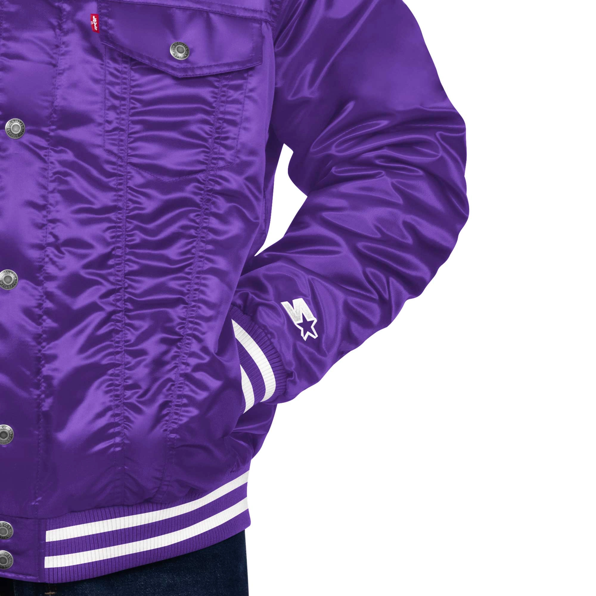 Minnesota vikings silver tab trucker satin varsity jacket purple 2 1