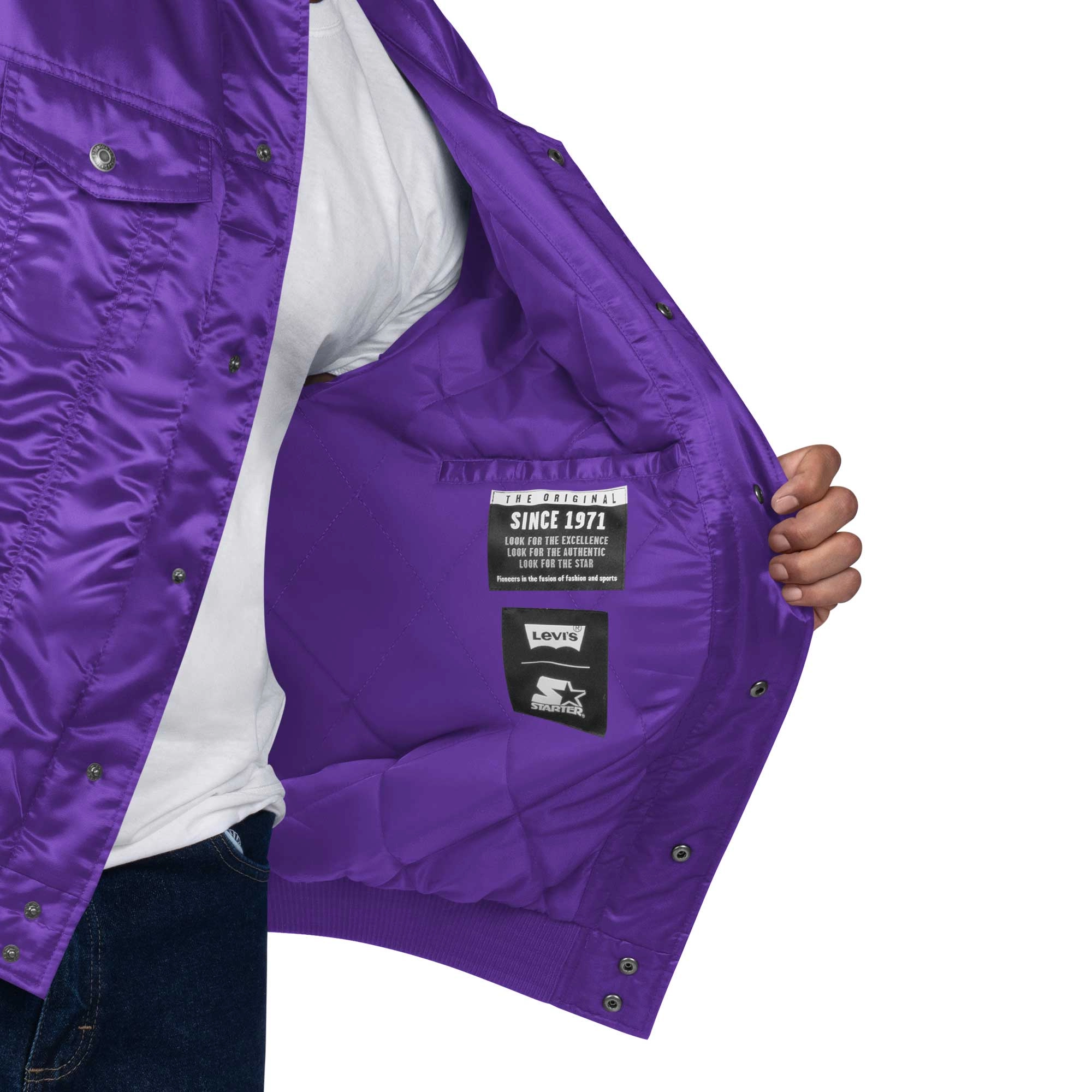 Minnesota vikings silver tab trucker satin varsity jacket purple 3 1