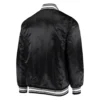Minnesota vikings starter locker room satin varsity full snap jacket black 2