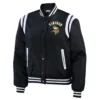 Minnesota vikings wear by erin andrews womens bomber jacket black 1