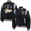 Minnesota vikings wear by erin andrews womens bomber jacket black 3