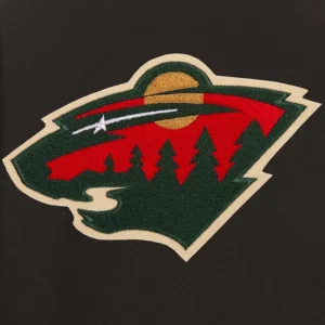 Minnesota wild front hit black polyester jacket