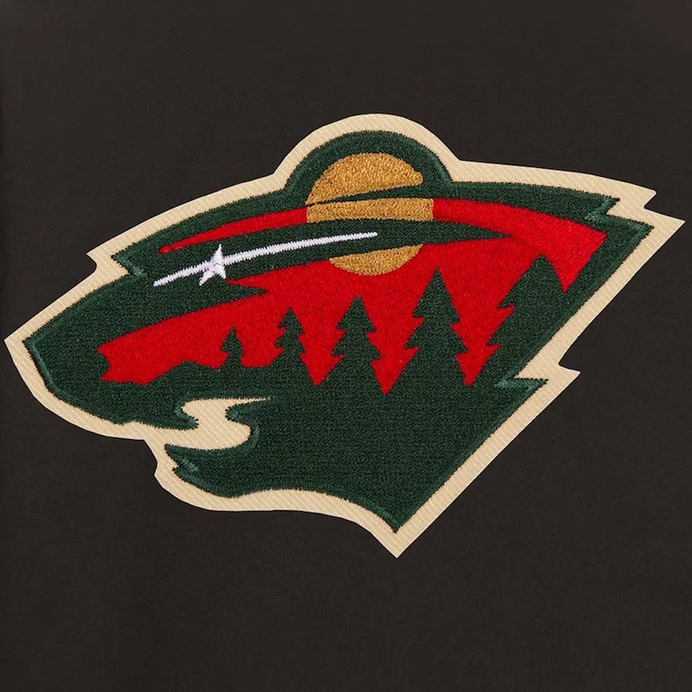 Minnesota wild front hit black polyester jacket