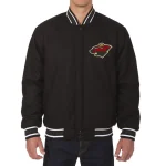 Minnesota Wild Front Hit Black Wool Jacket