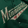 Minnesota wild lightweight green satin jacket