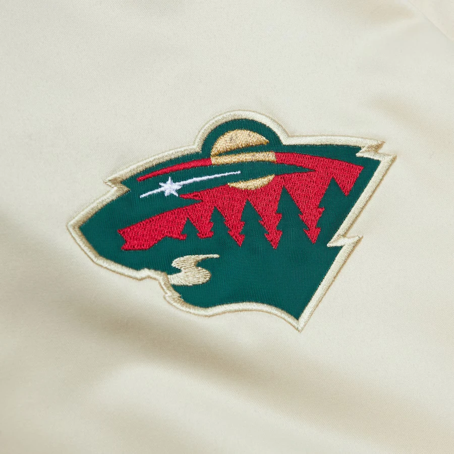 Minnesota wild raglan full snap satin varsity jacket 3