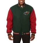 Minnesota Wild Two Tone Green/Red Wool Jacket