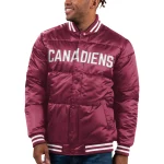 Montreal Canadiens Bronx Bubble Puffer Burgundy Satin Jacket