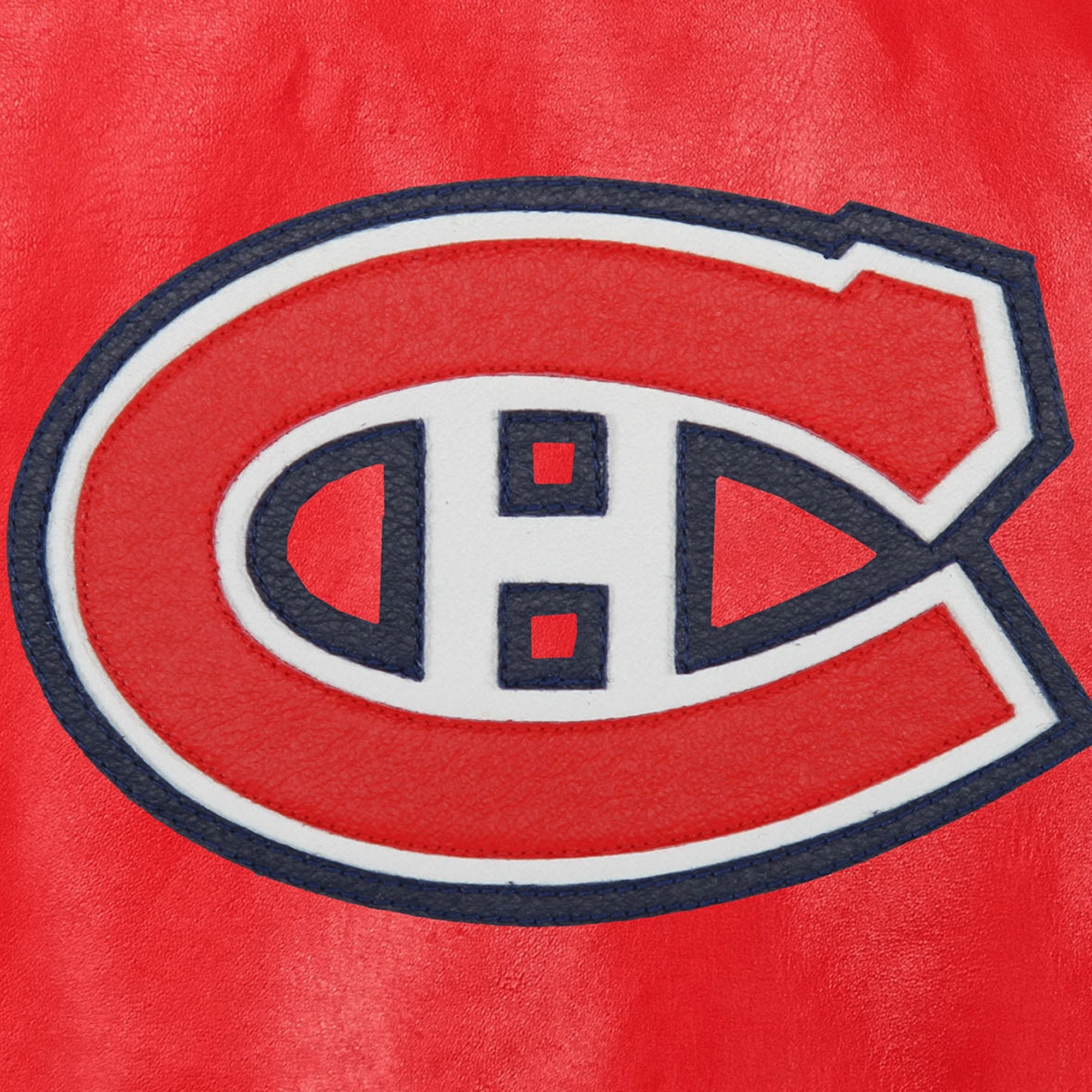 Montreal canadiens full real leather varsity jacket red 2 1