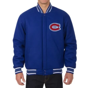 Montreal canadiens one color blue wool jacket