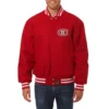 Montreal canadiens one color wool varsity jacket red 1