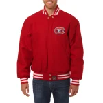 Montreal Canadiens One Color Red Wool Jacket