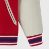 Montreal canadiens red full snap wool leather sleeves