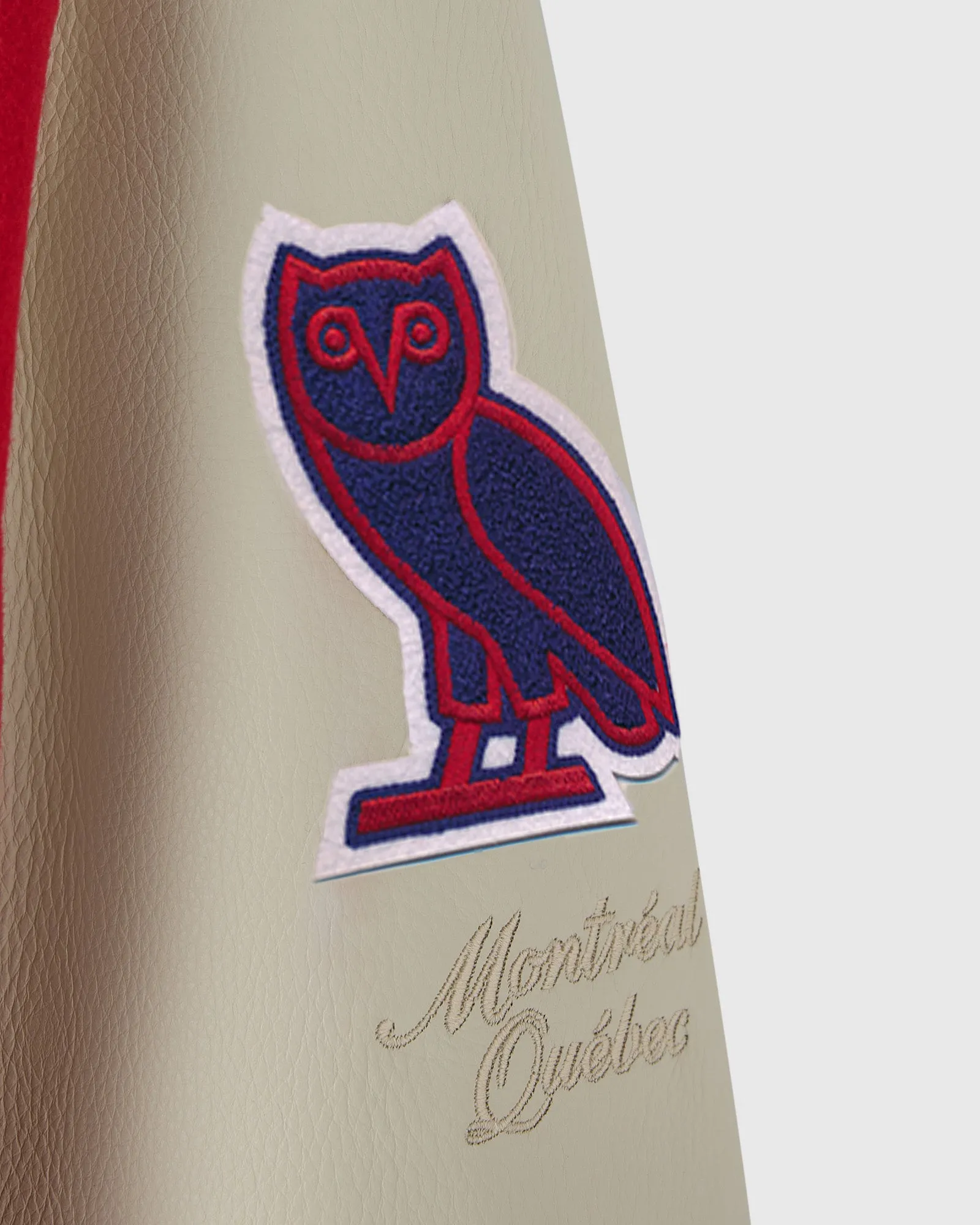Montreal canadiens red full snap wool varsity jacket