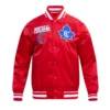 Montreal canadiens retro classic full snap satin varsity jacket red 1