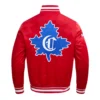Montreal canadiens retro classic full snap satin varsity jacket red 4