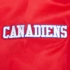 Montreal canadiens retro classic full snap satin varsity jacket red 6