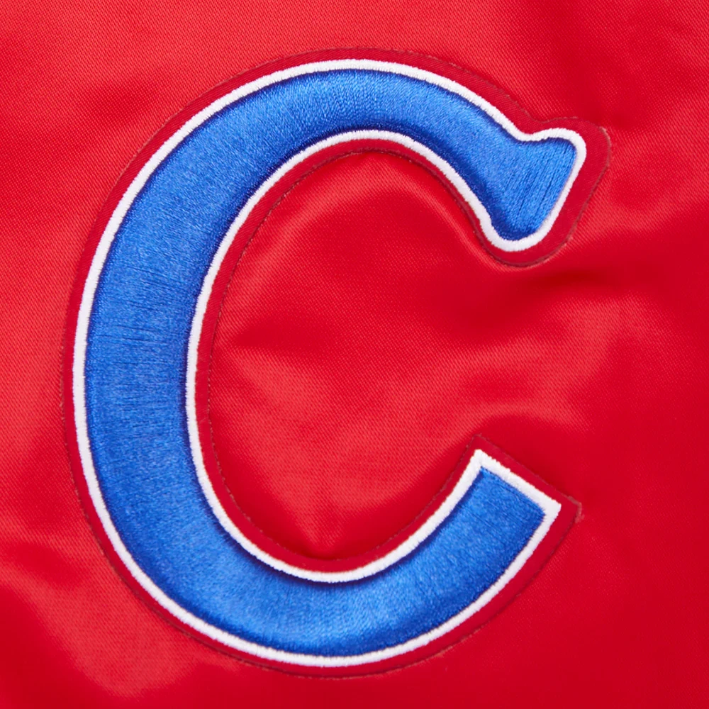 Montreal canadiens retro classic full snap satin varsity jacket red 7