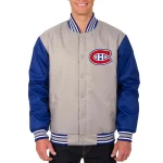 Montreal Canadiens Two Tone Gray/Blue Polyester Jacket