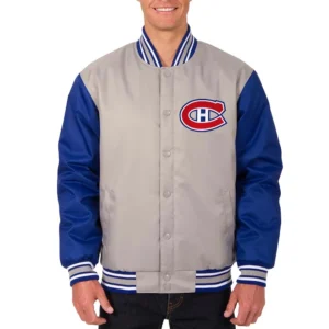Montreal canadiens two tone varsity jacket