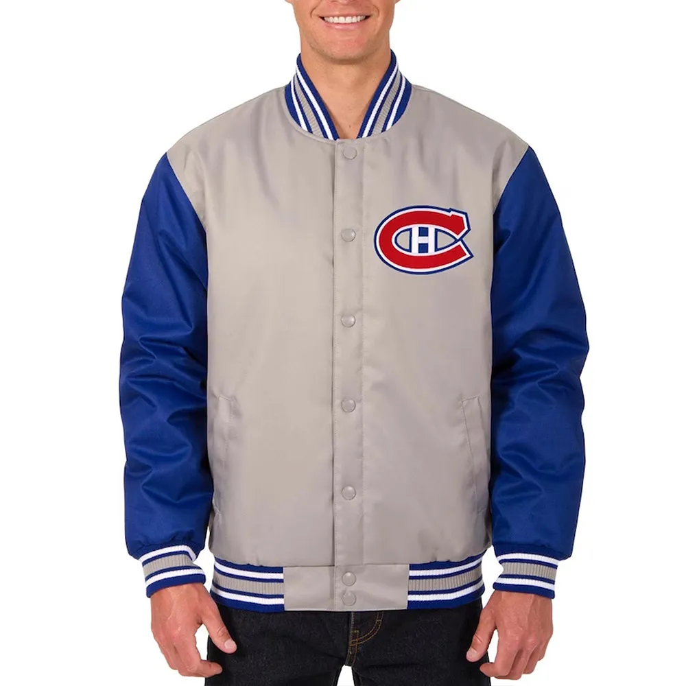 Montreal canadiens two tone varsity jacket