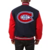 Montreal canadiens two tone wool varsity jacket navy red 1 1