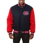 Montreal Canadiens Two Tone Navy/Red Wool Jacket