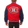 Montreal canadiens two tone wool varsity jacket red navy 1 1