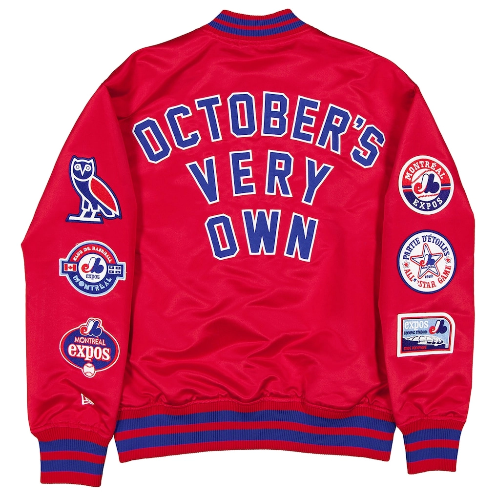 Montreal expos ovo x new era full snap twill satin jacket