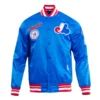 Montreal expos retro classic full snap satin varsity jacket blue 1