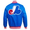 Montreal expos retro classic full snap satin varsity jacket blue 4