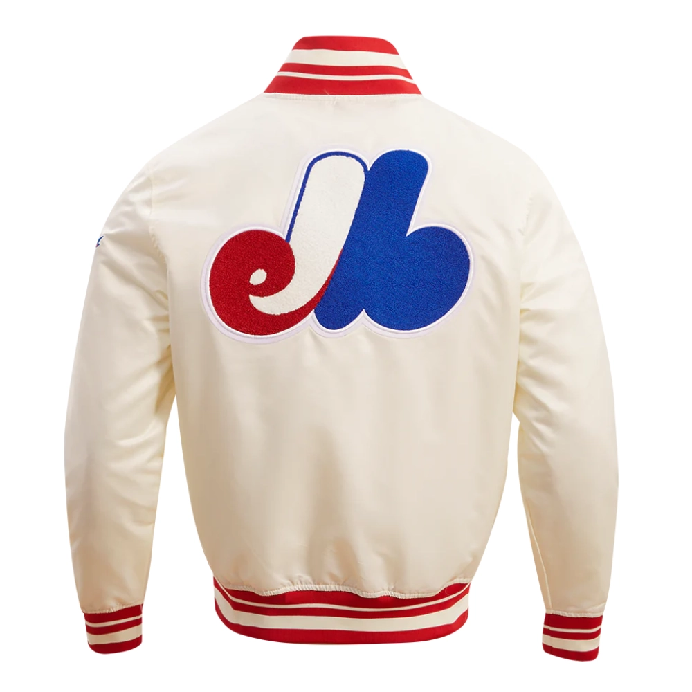 Montreal expos retro classic full snap satin varsity jacket cream 4