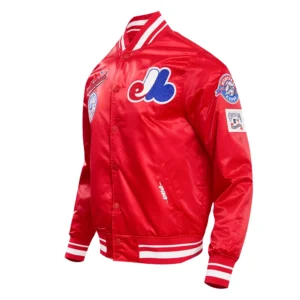 Montreal expos retro classic full snap satin varsity jacket red 2