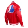 Montreal expos retro classic full snap satin varsity jacket red 3
