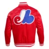 Montreal expos retro classic full snap satin varsity jacket red 4