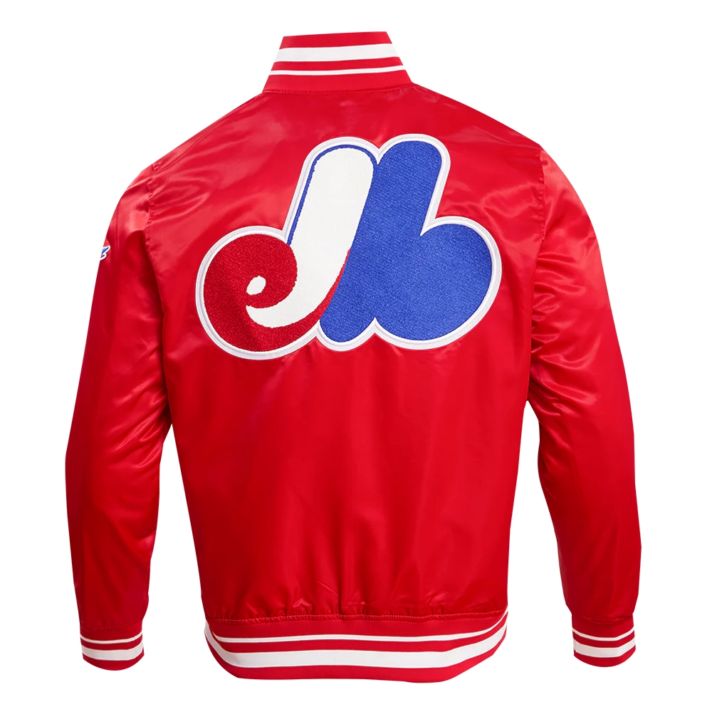 Montreal expos retro classic full snap satin varsity jacket red 4