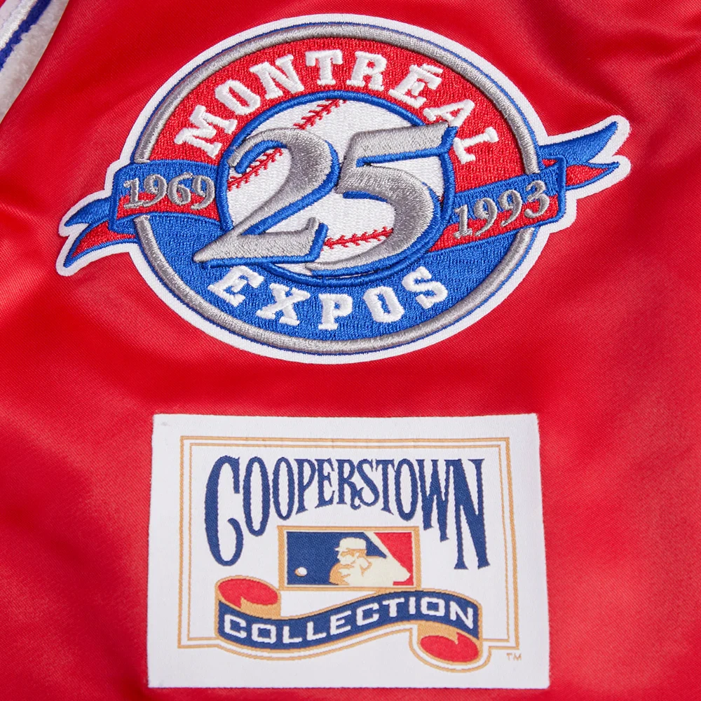 Montreal expos retro classic full snap satin varsity jacket red 7
