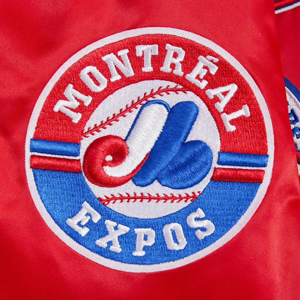 Montreal expos retro classic full snap satin varsity jacket red 8