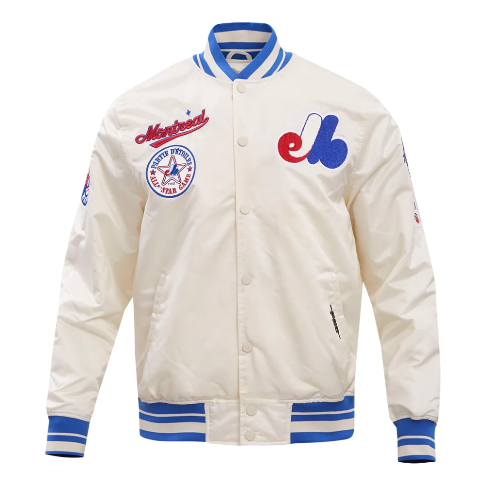 Montreal expos retro classic full snap satin varsity jacket white 1