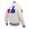 Montreal expos retro classic full snap satin varsity jacket white 3