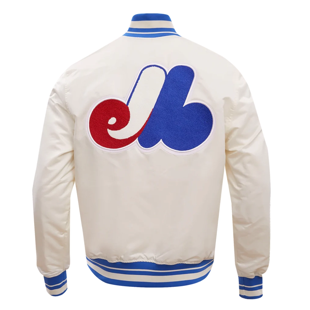 Montreal expos retro classic full snap satin varsity jacket white 4