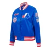 Montreal expos retro classic womens full snap satin varsity jacket blue 2