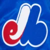 Montreal expos retro classic womens full snap satin varsity jacket blue 5
