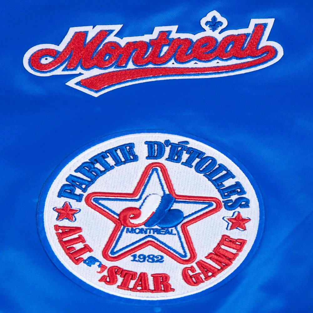 Montreal expos retro classic womens full snap satin varsity jacket blue 6