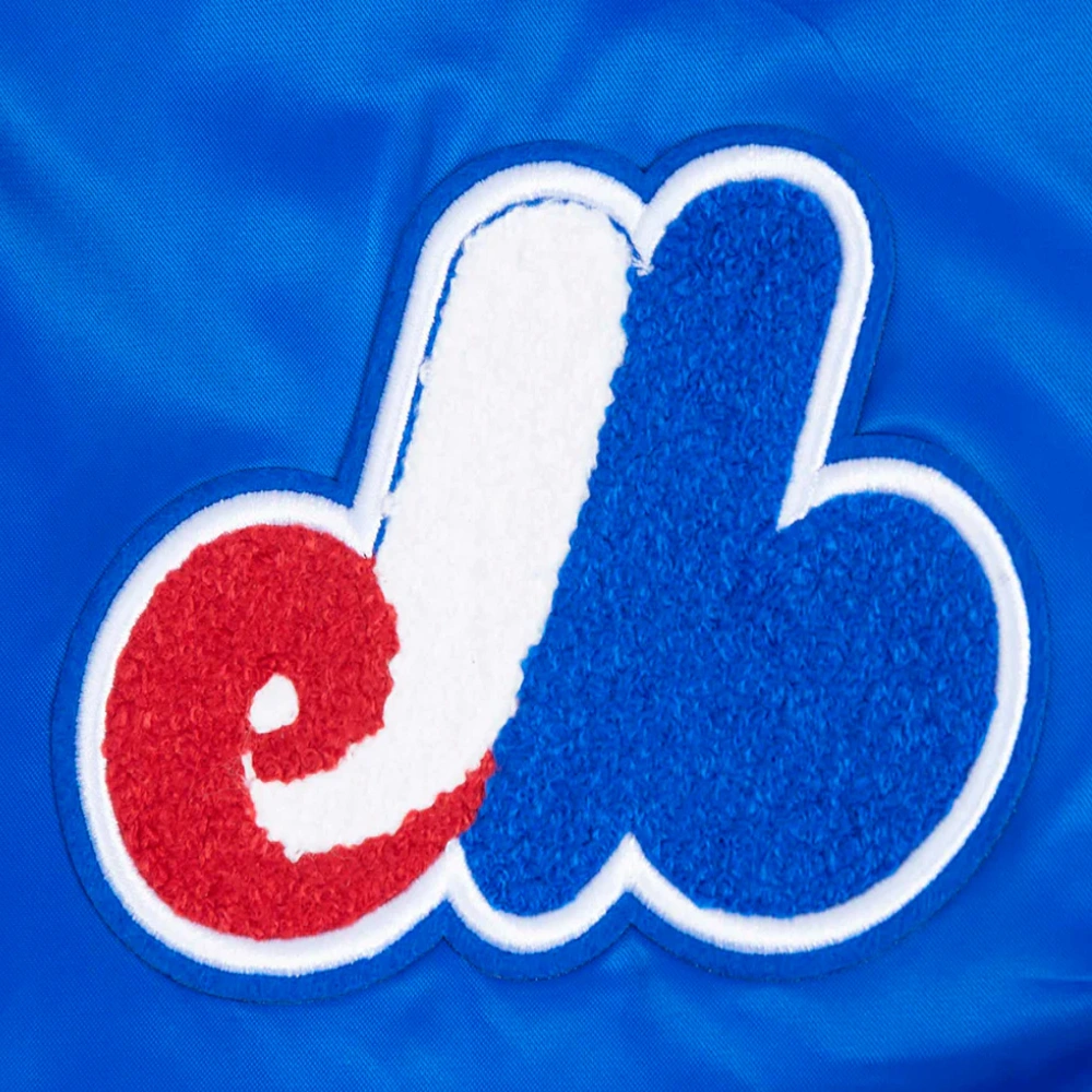 Montreal expos retro classic womens full snap satin varsity jacket blue 7