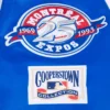 Montreal expos retro classic womens full snap satin varsity jacket blue 9