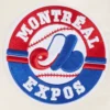 Montreal expos retro classic womens full snap satin varsity jacket cream 6