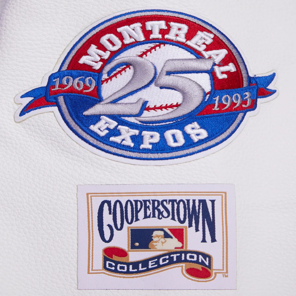 Montreal expos retro classic womens wool leather varsity jacket blue white 9